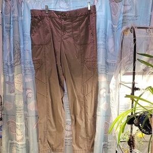 Indigo Size 12 Tan Cargo Pants With Functional And Decorative Pockets